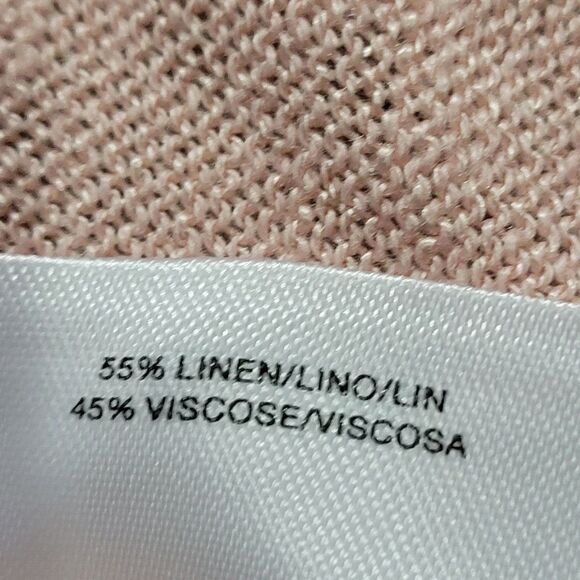 Dressbarn Womens Open Front  Linen Blend Cardigans Pink M Sz 1 X - Picture 5 of 9